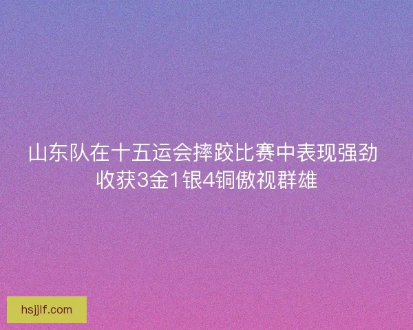 山东队在十五运会摔跤比赛中表现强劲 收获3金1银4铜傲视群雄